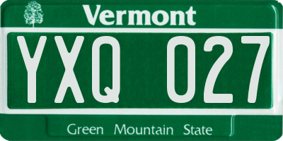 VT license plate YXQ027