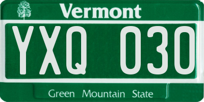 VT license plate YXQ030