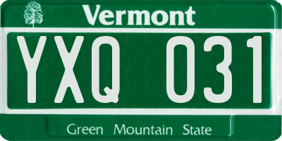 VT license plate YXQ031