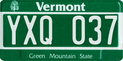 VT license plate YXQ037