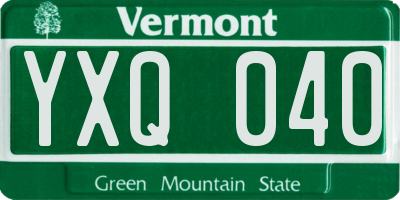 VT license plate YXQ040