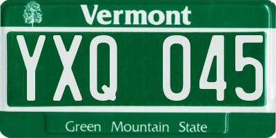 VT license plate YXQ045