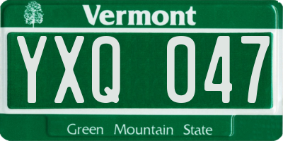 VT license plate YXQ047
