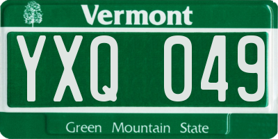 VT license plate YXQ049