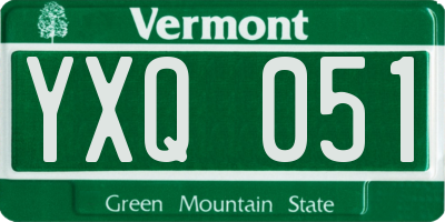 VT license plate YXQ051