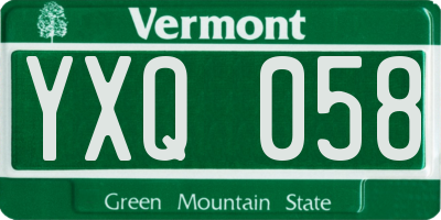 VT license plate YXQ058