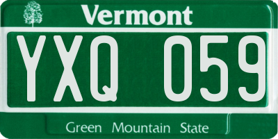 VT license plate YXQ059