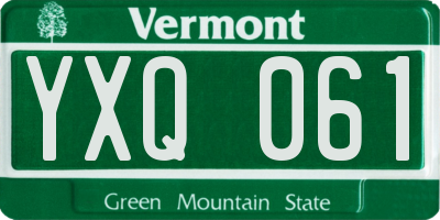 VT license plate YXQ061
