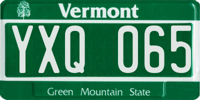 VT license plate YXQ065