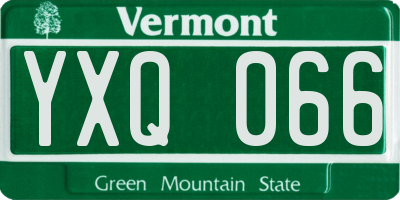 VT license plate YXQ066