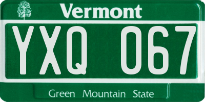 VT license plate YXQ067