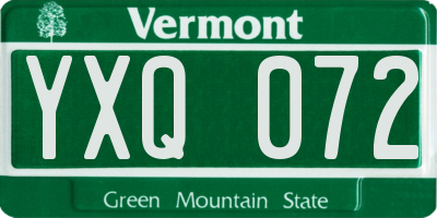VT license plate YXQ072