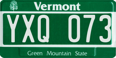 VT license plate YXQ073