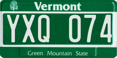 VT license plate YXQ074