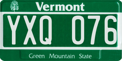 VT license plate YXQ076