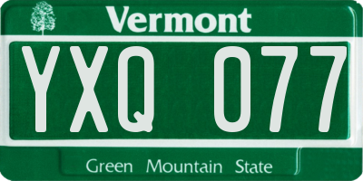 VT license plate YXQ077