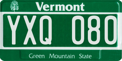 VT license plate YXQ080