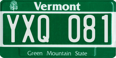 VT license plate YXQ081