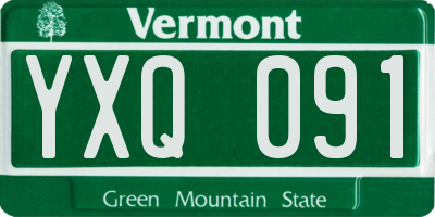 VT license plate YXQ091