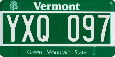 VT license plate YXQ097