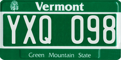 VT license plate YXQ098