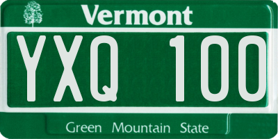VT license plate YXQ100