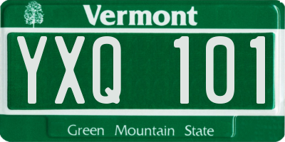 VT license plate YXQ101