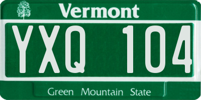 VT license plate YXQ104