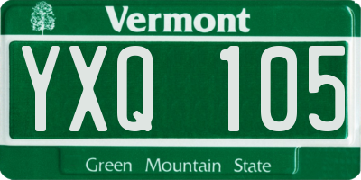 VT license plate YXQ105