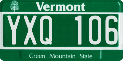 VT license plate YXQ106