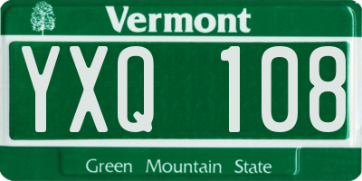 VT license plate YXQ108