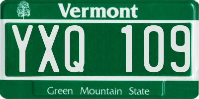 VT license plate YXQ109