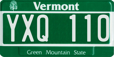 VT license plate YXQ110