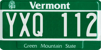 VT license plate YXQ112