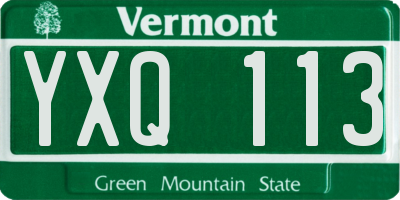 VT license plate YXQ113