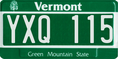 VT license plate YXQ115