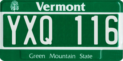 VT license plate YXQ116