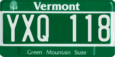 VT license plate YXQ118