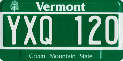 VT license plate YXQ120