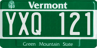 VT license plate YXQ121