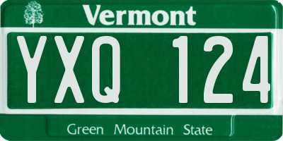 VT license plate YXQ124