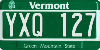 VT license plate YXQ127