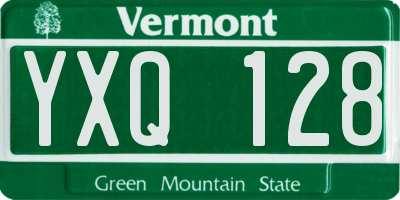 VT license plate YXQ128
