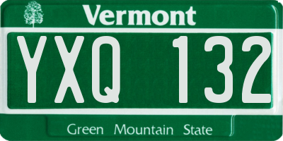 VT license plate YXQ132