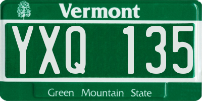 VT license plate YXQ135
