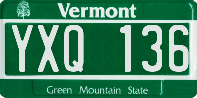 VT license plate YXQ136