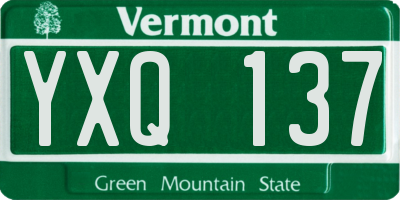 VT license plate YXQ137