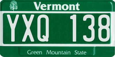 VT license plate YXQ138