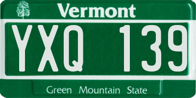 VT license plate YXQ139