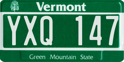 VT license plate YXQ147